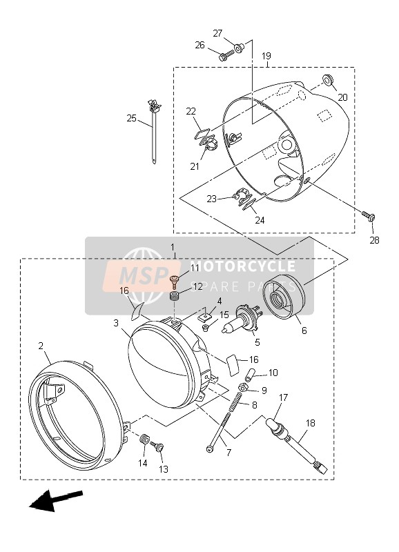 Yamaha XVS950A 2010 Faro per un 2010 Yamaha XVS950A