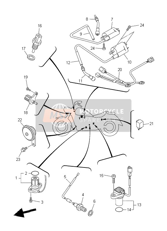 3D8825092000, Cavo Dispositivo Di Avviamento, Yamaha, 0