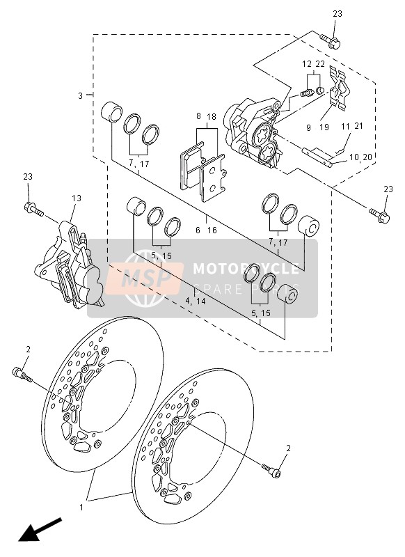 Yamaha FZ1-N 2012 Pinza freno anteriore per un 2012 Yamaha FZ1-N