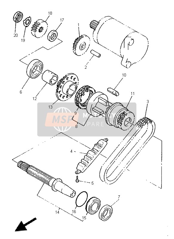 Yamaha XJ600S 1999 Starter Clutch for a 1999 Yamaha XJ600S