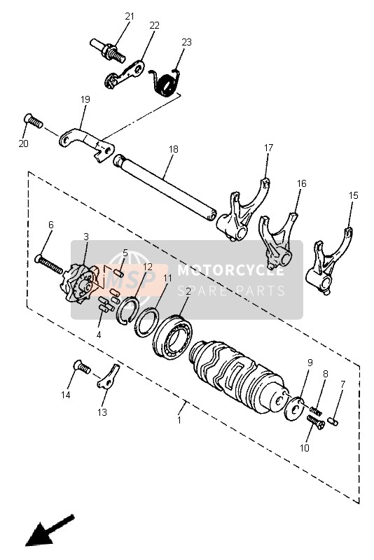 Yamaha XJ600S 1999 Shift Cam & Fourchette pour un 1999 Yamaha XJ600S