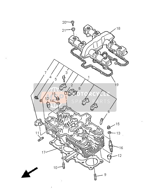 Yamaha XJR1300 1999 Cylinder Head for a 1999 Yamaha XJR1300