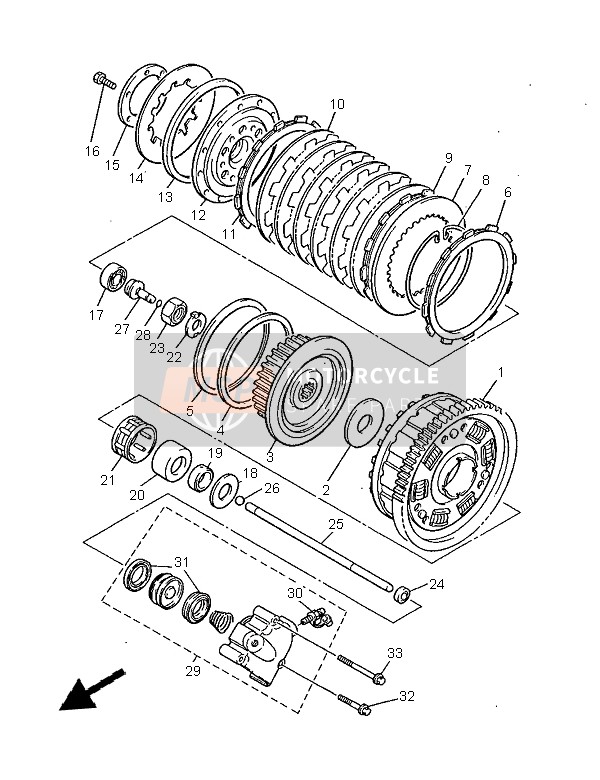 1TX163340000, Spring, Koppeling 2, Yamaha, 2