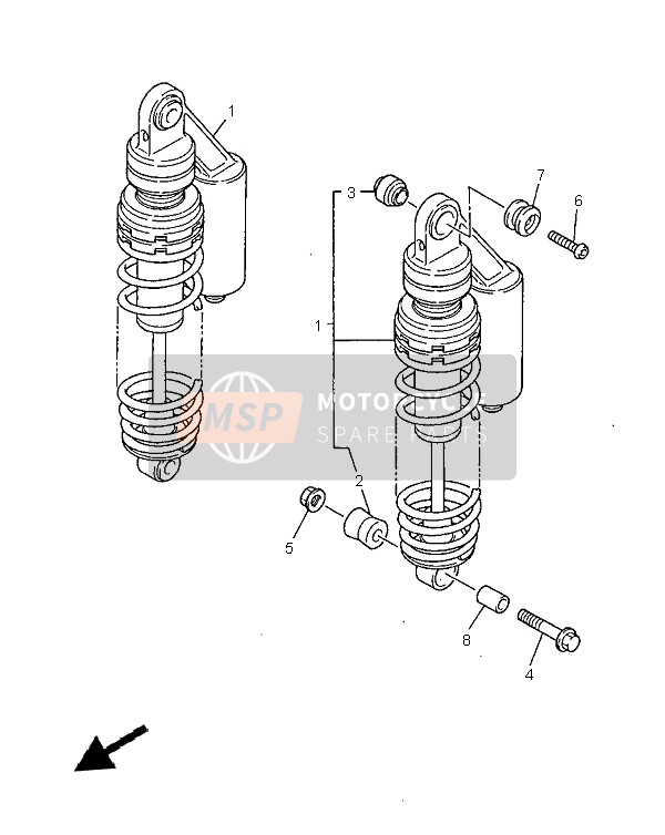 Yamaha XJR1300 1999 Rear Suspension for a 1999 Yamaha XJR1300