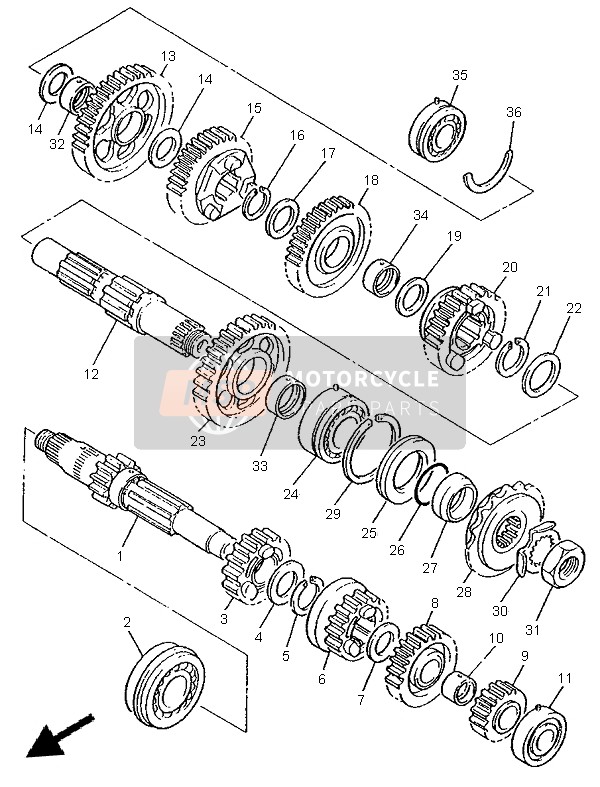 Yamaha XJR1300SP 1999 Transmission for a 1999 Yamaha XJR1300SP