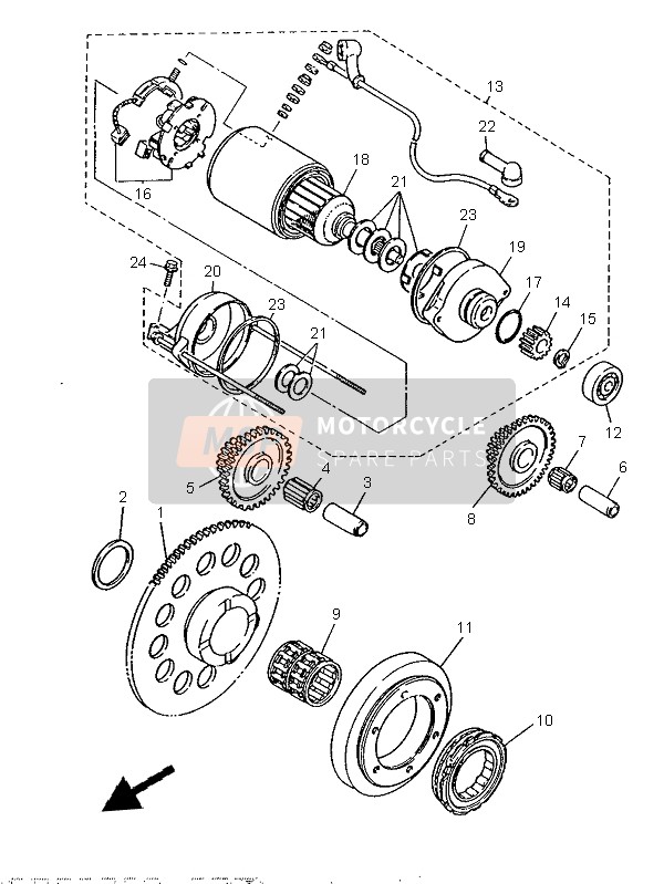 Yamaha XT600E 1999 Starter Clutch for a 1999 Yamaha XT600E