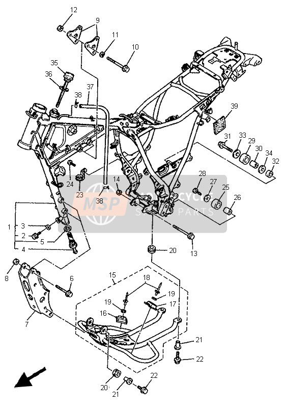 Yamaha XT600E 1999 Frame voor een 1999 Yamaha XT600E