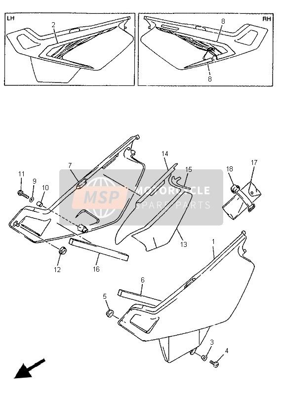 Yamaha XT600E 1999 Side Cover for a 1999 Yamaha XT600E