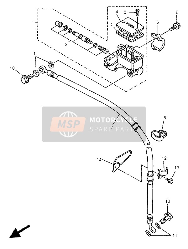 Yamaha XT600E 1999 Front Master Cylinder for a 1999 Yamaha XT600E