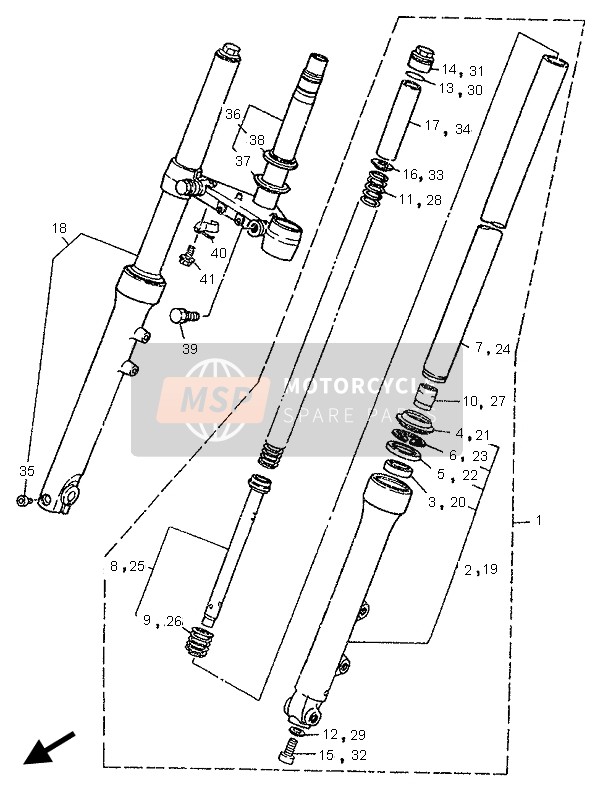 Yamaha XV125-S 1999 Front Fork for a 1999 Yamaha XV125-S