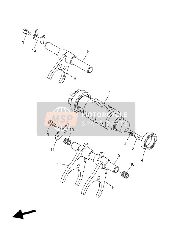 Yamaha YZF-R1 2010 Shift Cam & Fork for a 2010 Yamaha YZF-R1