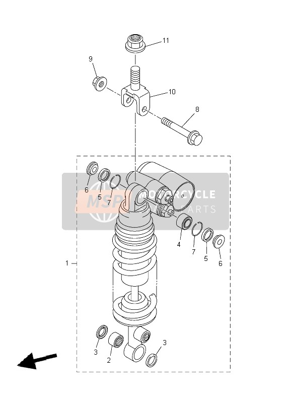 14B222104000, Gruppo Ammortizzatore, Yamaha, 0