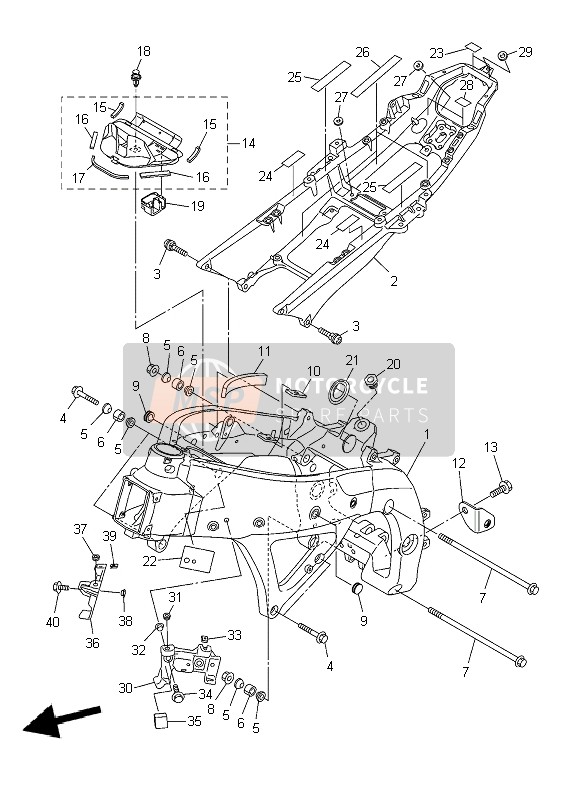 Yamaha YZF-R6 2010 Frame voor een 2010 Yamaha YZF-R6