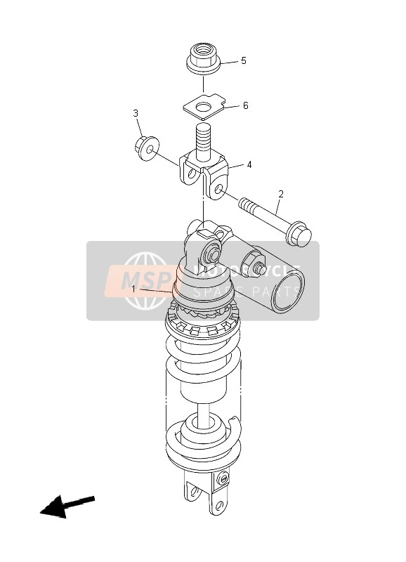 13S222109200, Shock Absorber Assy, Rear, Yamaha, 0