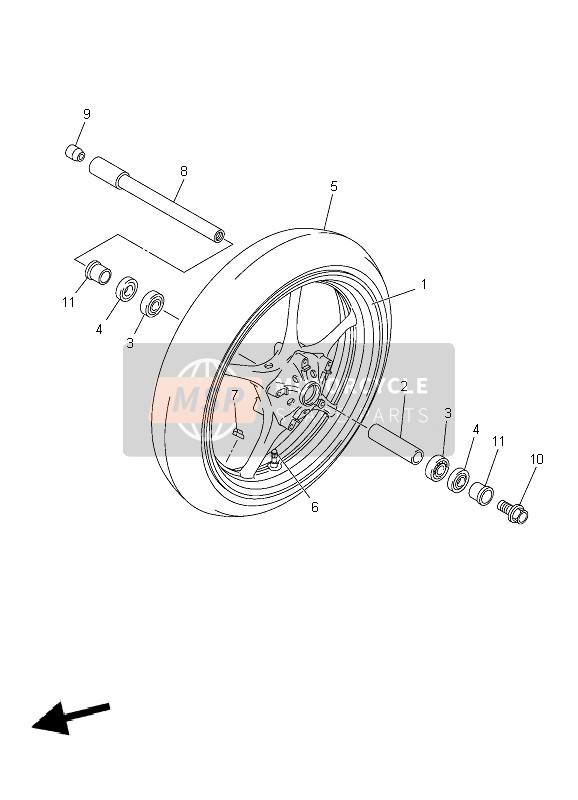 Yamaha YZF-R6 2010 Front Wheel for a 2010 Yamaha YZF-R6