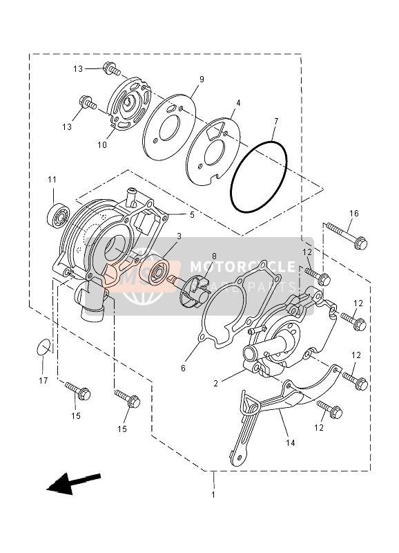 Yamaha YZF-R125 2010 Bomba de agua para un 2010 Yamaha YZF-R125