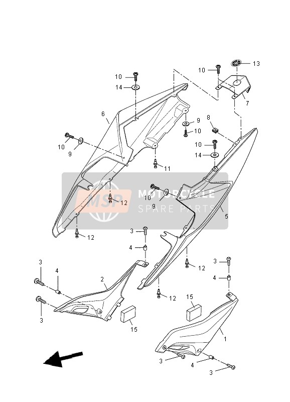 5D7F174100P3, Cache Laterale, Yamaha, 0