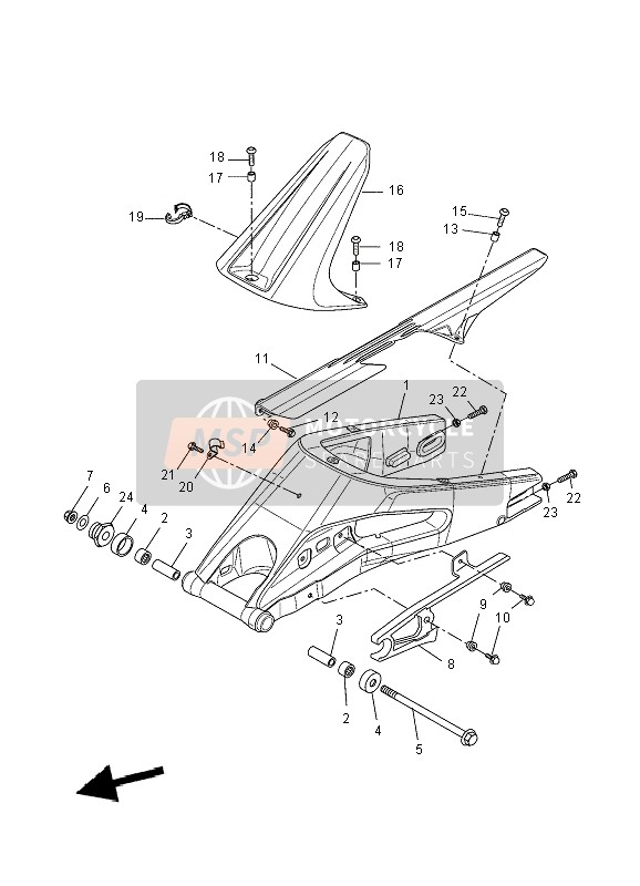 Yamaha YZF-R125 2010 Rear Arm for a 2010 Yamaha YZF-R125