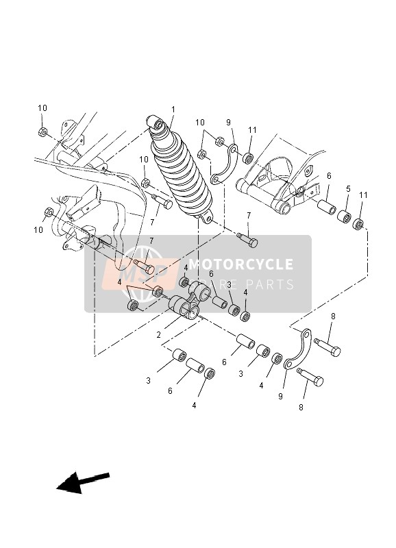 Yamaha YZF-R125 2010 Rear Suspension for a 2010 Yamaha YZF-R125