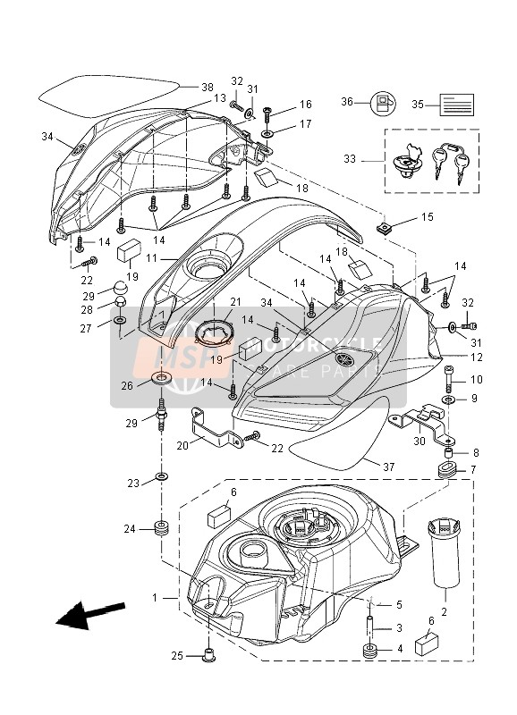 5D7F42454000, Embleme,  Reservoir A, Yamaha, 1