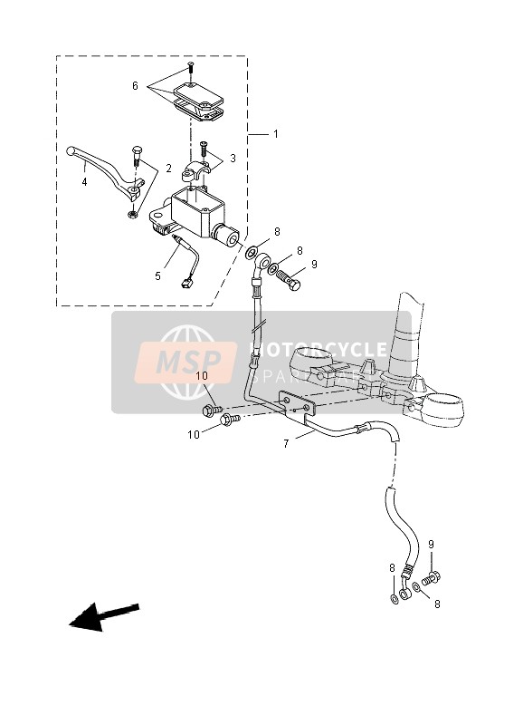 Yamaha YZF-R125 2010 Front Master Cylinder for a 2010 Yamaha YZF-R125