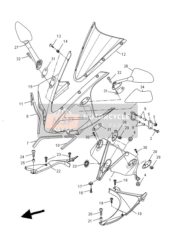 5D7F835100P5, Cupolino, Yamaha, 3