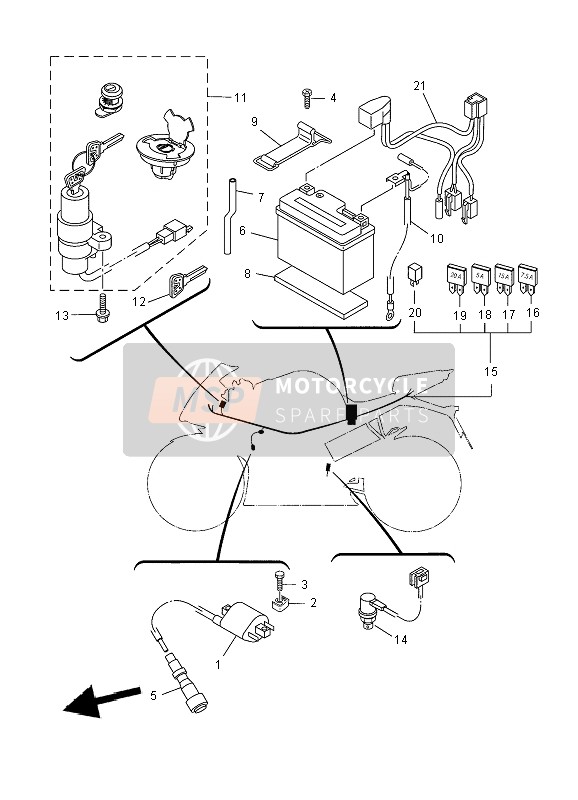 Yamaha YZF-R125 2010 Electrical 1 for a 2010 Yamaha YZF-R125