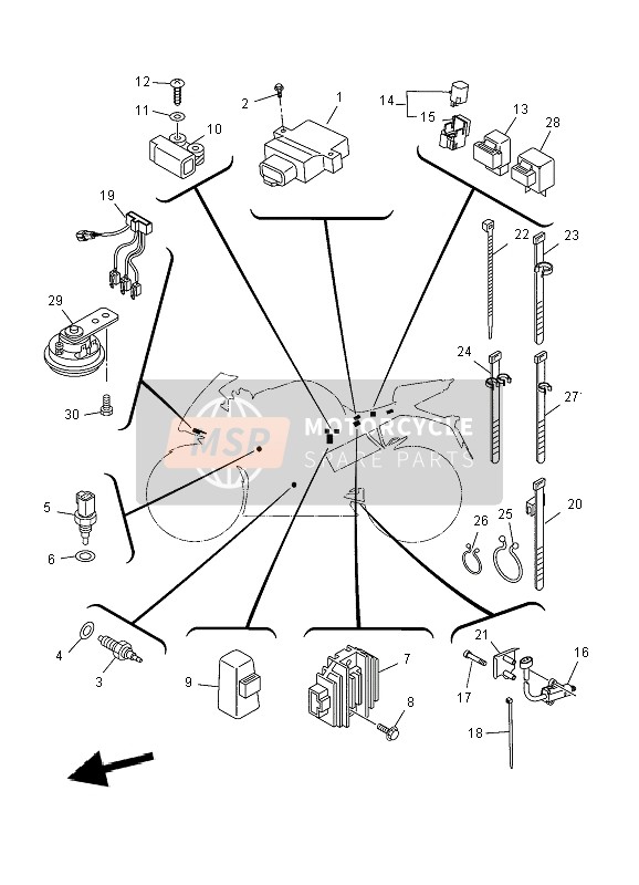 Yamaha YZF-R125 2010 Electrical 2 for a 2010 Yamaha YZF-R125