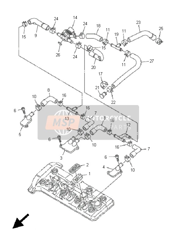 Yamaha FJR1300A 2011 Sistema di induzione dell'aria per un 2011 Yamaha FJR1300A