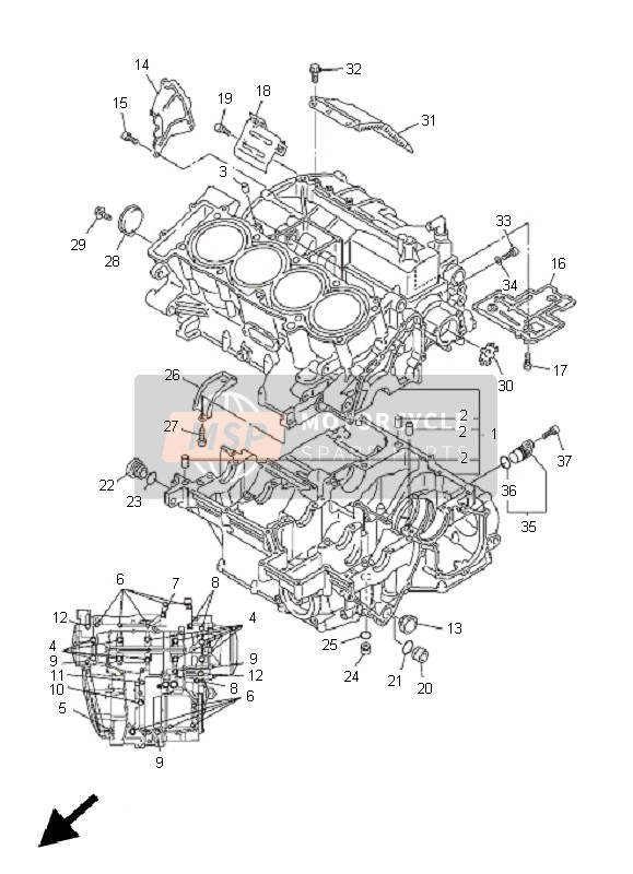 Yamaha FJR1300A 2011 Caja Del Cigüeñal para un 2011 Yamaha FJR1300A