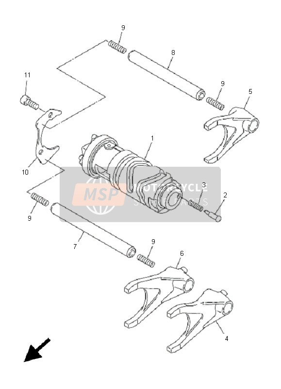 Yamaha FJR1300A 2011 Shift Cam & Fourchette pour un 2011 Yamaha FJR1300A