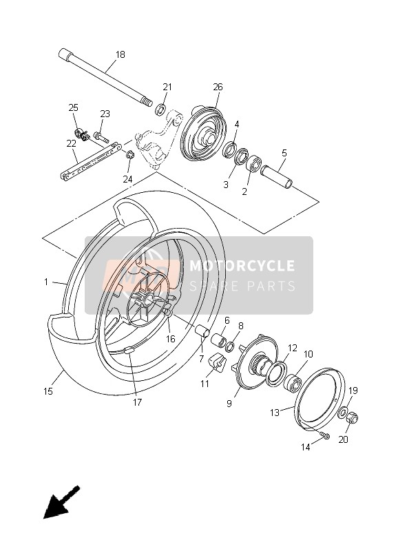 Yamaha FJR1300A 2011 Rear Wheel for a 2011 Yamaha FJR1300A