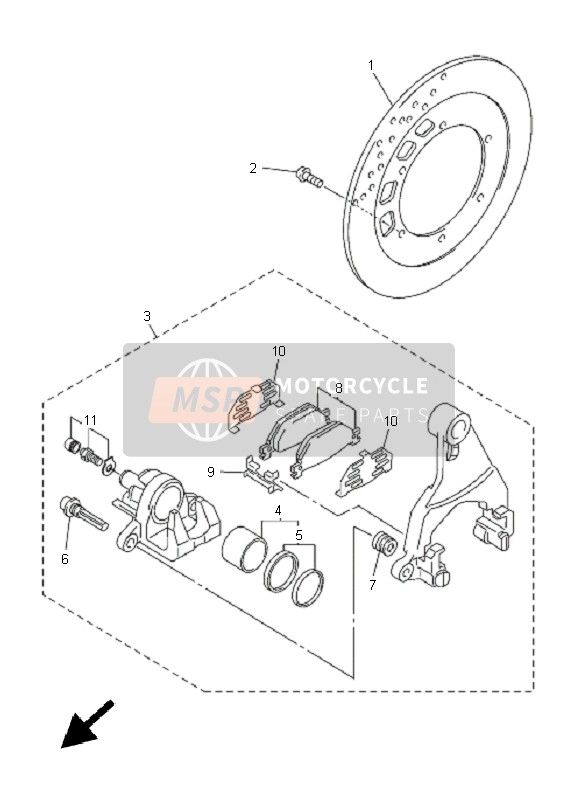 Yamaha FJR1300A 2011 BREMSSATTEL HINTEN für ein 2011 Yamaha FJR1300A