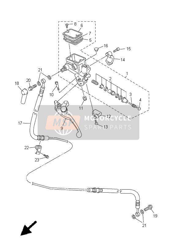 Yamaha FJR1300A 2011 Front Master Cylinder 2 for a 2011 Yamaha FJR1300A