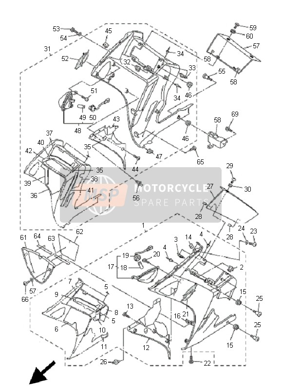 3P62830D01P8, Visor, Side 2, Yamaha, 0