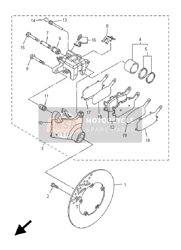 Yamaha FZ1-N FAZER 2011 Rear Brake Caliper for a 2011 Yamaha FZ1-N FAZER