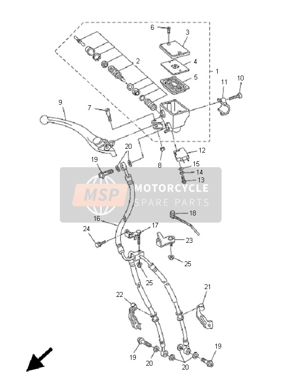 Yamaha FZ1-N FAZER 2011 Pompa freno anteriore per un 2011 Yamaha FZ1-N FAZER