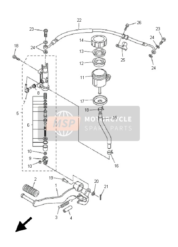 Yamaha FZ1-N FAZER 2011 HAUPTZYLINDER HINTEN für ein 2011 Yamaha FZ1-N FAZER