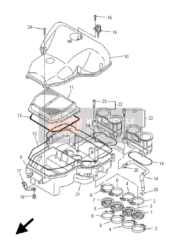 Yamaha FZ1-NA FAZER 2011 Intake for a 2011 Yamaha FZ1-NA FAZER