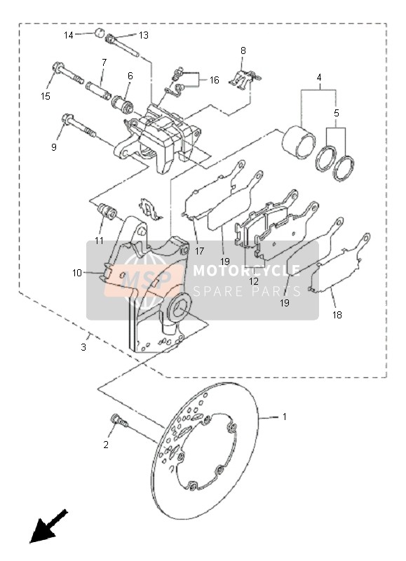 Yamaha FZ1-NA FAZER 2011 Rear Brake Caliper for a 2011 Yamaha FZ1-NA FAZER