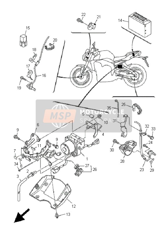 Yamaha FZ1-NA FAZER 2011 ELEKTRISCH 3 für ein 2011 Yamaha FZ1-NA FAZER