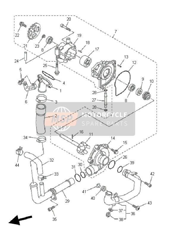 Yamaha FZ1-S FAZER 2011 Bomba de agua para un 2011 Yamaha FZ1-S FAZER