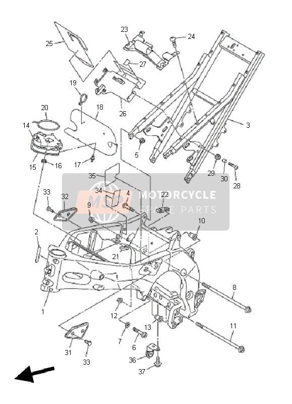 Yamaha FZ1-S FAZER 2011 Frame for a 2011 Yamaha FZ1-S FAZER