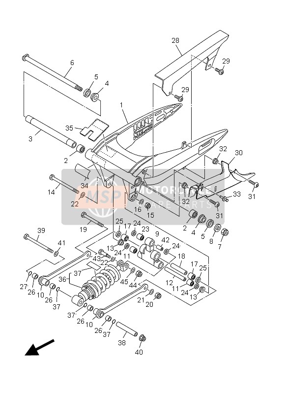 Yamaha XV1900A 2012 Rear Arm & Suspension for a 2012 Yamaha XV1900A