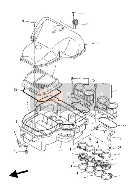 Yamaha FZ1-SA FAZER 2011 Intake for a 2011 Yamaha FZ1-SA FAZER