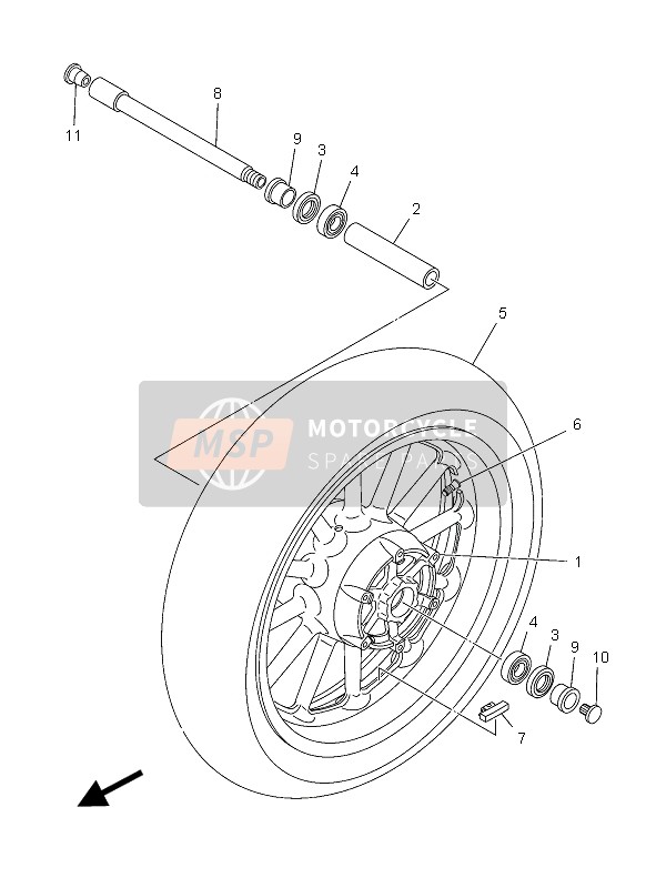 Yamaha XV1900A 2012 Front Wheel for a 2012 Yamaha XV1900A