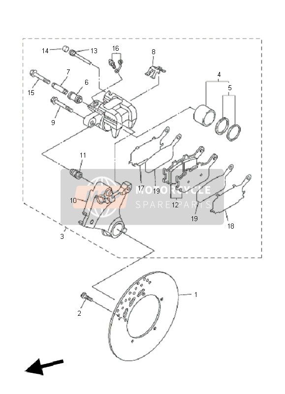 39P259215000, Staffa, Pinza Freno Post., Yamaha, 0