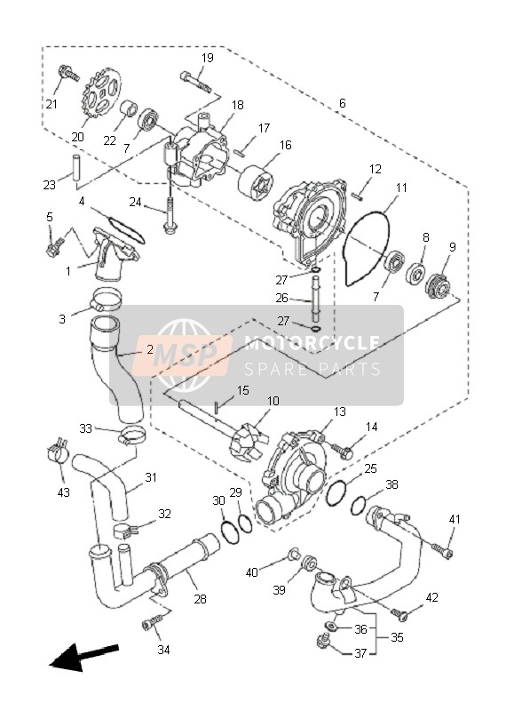 Yamaha FZ8-NA 2011 WASSERPUMPE für ein 2011 Yamaha FZ8-NA