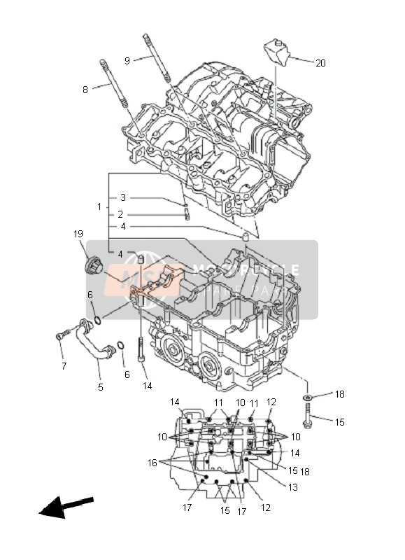 Yamaha FZ8-NA 2011 Carter pour un 2011 Yamaha FZ8-NA