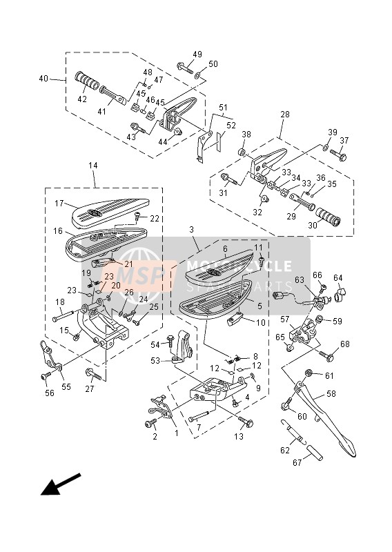 5C4273210000, Support,  Bequille La, Yamaha, 1